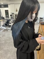 ナンバー 竪町(number+)&nbsp;20代30代大人可愛い透明感インナカラーネイビー