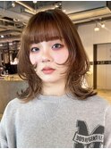 くびレイヤー美髪ニュアンスカラーセミディ_ba495671