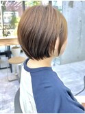 大人ショートボブ丸みショートカットマッシュショート前髪あり