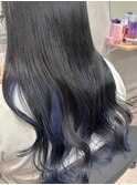 インナーカラー/グレージュ/ターコイズブルー/郡山/郡山開成