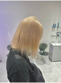 ブロンドベージュハイトーンダブルカラーボブ成増