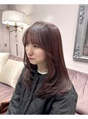 レイヤーカットザクザクレイヤーピンクブラウンブリーチ無し