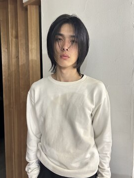 メゾンアクア 表参道(Maison ACQUA) =メンズボブ/スパイキーショート/ブルーブラック／MEN’S HAIR