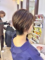 ヘアアーク(HAIR arc) ショートボブ#前下がり#ニュアンスカラー#ひし形#くびれかわいい