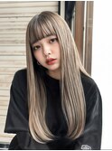 韓国ヘアーハッシュカットレイヤーカットハイライトカラー