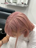 Beleza 川越 -ブリーチ・ハイトーン・ダブルカラー・エクステ・羽エクステ- 17876ダスティピンクローズブラウンハッシュボブシャギーカット