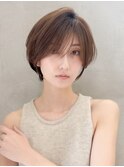 クールショート/ピンクベージュ/カーテンバング/顔周り☆360