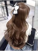 ワンホンレイヤー顔まわり韓国ロングレイヤー