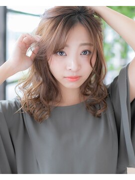 エヌアンドエー 草加店(N&A) 鎖骨ミディアム×ウェーブアレンジ