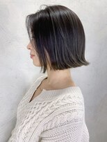 アイティー バイ アルバム 中野店(IT by ALBUM) ワンレンボブ_ウェーブパーマフォギーベージュ耳かけ_ba291051