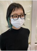 切りっぱなしボブ・インナーカラー