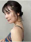 夏にぴったりラフシニヨン*アレンジ/ぱっつん前髪/下北沢美容院