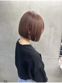 ピンクベージュ 全頭ブリーチ