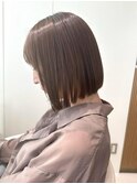 大人可愛い◎ぷつんと小顔ボブ/マロンベージュ/刈り上げボブ