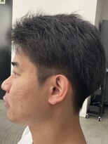 フイ 新宿3丁目(Hui)&nbsp;フェザーパーマ/グレーブルーカラー/刈り上げショートパンク