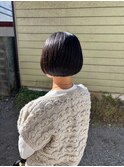 30代40代50代丸みボブ切りっぱなしボブ前髪なし小顔ボブ