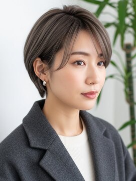 リタッチカラー/グレーブラウン/ミニボブレイヤー