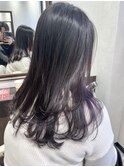 パープルラベンダーイルミナカラーレイヤーカット20代30代堺東