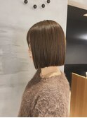 タッセルボブ/切りっぱなしボブ/オリーブブラウン