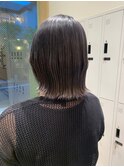 Say.外ハネボブ切りっぱなしボブオリーブグレー暗めカラー表参道