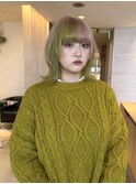 ミルクティーブロンド/ダークブルー/デジタルパーマ/大船