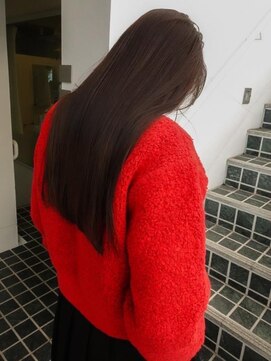 ヌード(nude) くすみブラウンロング｜髪質改善カラー
