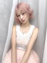 フウ(fuh)&nbsp;ペールピンクカラー/ピンクカラー/ハイトーンボブ/夏ヘアカラー