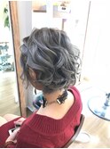 ワンレンボブハイトーンアレンジ【ヘアアレンジ　立川/立川南】