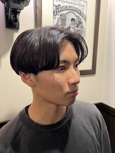 ラヴィザバーバー 理容室(LAVIE the BARBER) ショート2ブロックニュアンスパーマセンターパート毛流れ