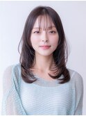 20代30代ミディアム顔周りレイヤーカット髪質改善トリートメント