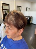 大人かわいい耳掛けハンサムひし形束感ショート☆ツートンカラー