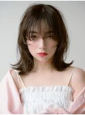 外ハネミディ×オリーブアッシュ