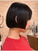 ★黒髪ボブ/縮毛矯正/ぱつっとボブ/リップライン/銀座/20代30代