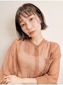 外ハネ/切りっぱなしボブ/カジュアルボブ/カーキアッシュ/清須