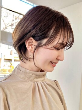 アール ヘアー デザイン(r hair design) 小顔見せショートベージュカラーブリーチしない透明感カラー
