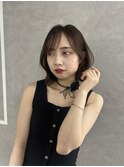 ベージュ/韓国スタイル/タッセルボブ/並木坂/透明感カラー