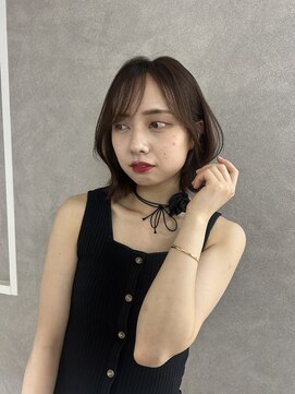 ソア 並木坂(Soa) ベージュ/韓国スタイル/タッセルボブ/並木坂/透明感カラー