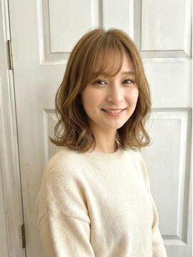 アロマヘアルーム 横浜店(AROMA hair room) 伸ばしかけ/髪質改善/ミルクティーベージュ/カールボブ/横浜