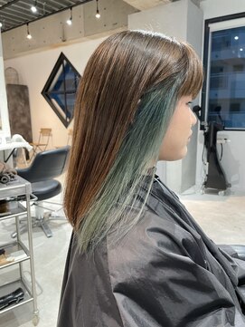 アディクト 綾瀬(ADDICT) 【ADDICT_YuuYa】ハイインナーカラー_ジェイドグリーン