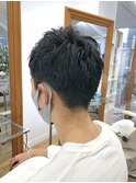 MEN'S HAIR  センターパート　ツイストスパイラル　コンマヘア