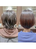 ショートボブ×縮毛矯正[札幌大通美容室trewa]