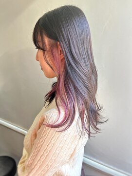 エル セルカ 高田馬場(el CERCA) インナーカラー×ピンクバイオレット【el CERCA高田馬場/新宿】