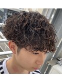 波巻パーマ×マッシュ