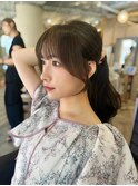 結んでも可愛いおくれ毛カット×オリーブカラー【自由が丘】