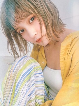 サンド 池袋 2nd(sand) 韓国風切りっぱなし小顔ボブ/ハイトーン透明感カラー/池袋