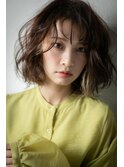 イヤリングカラー乾かすだけ立体感小顔ボブパーマv上尾20代30代