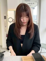 ロイオブジゼル(roi of GiseL)&nbsp;セミロング　レイヤーカット　顔周り　ピンクベージュ　20代30代