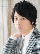 メンズヘア ビーセカンド 草加店(MENS HAIR B-2) 前髪パーマアッシュブラック無造作ショートY草加