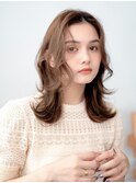 小顔 ワンカール くびれヘア 大人かわいい 透明感