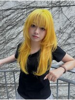 ヘーゼル 博多(HAZEL.)&nbsp;ハッシュカット/イエロー/ブリーチ2回/イメチェンスタイル